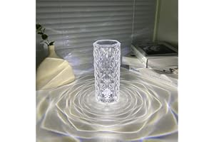 XRR Lampe de table LED en cristal, LED Touch Dimmable Lampe de table Veilleuse Moderne Diamant Lampe de chevet Cristal Veilleuse pour Chambre à coucher, Restaurant Décoration Salon