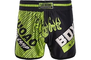 Runhomal Short de Boxe Enfant Garcon MMA Kic-Boxing Fitness Training Fight Pantalon Court de Sport Kick Boxe Entraînement Grappling Muay Thai Combat 3-16 Ans