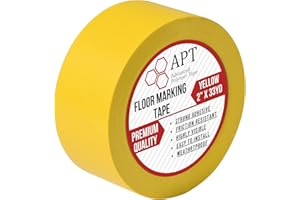 APT ADVANCED POLYMER TAPE APT, PVC Marking Tape, Premium Vinyl Safety Marking and Dance Floor Splicing Tape, 6 mil Thick,51mmx30M, Mulit-Color (Yellow, 1 Roll)
