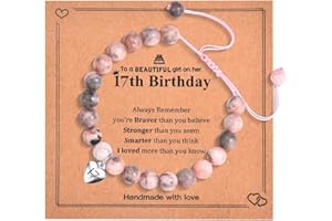 USEEDOVIA 10/11/12/13/14/15/16/17/18th Birthday Gifts for Girls, Pink Zebra Bracelet Adjustable with Heart Number Charms for Girls, Special Present for Daughter Niece Sister Friend Teen Girls (Gift Box Given)