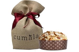 Cumala Traditionell handgjord Mandorlato Panettone med Sicilianska russin och kanderad frukt, 1 kg