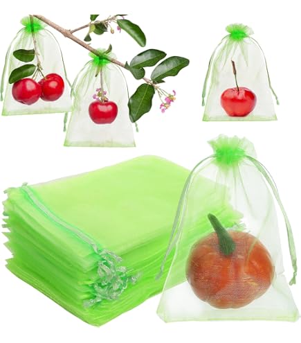 100 Sachets Organza 10x15 Cm Avec Cordon - Protection Fruits Jardin, Sacs Cadeaux Lavande - Réutilisables - 11