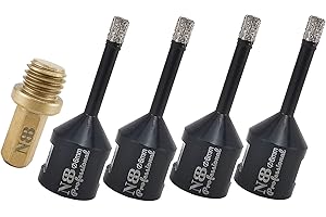 NBB Punta a tazza diamantata con M14, per foratura professionale a secco o ad umido su porcellana dura, ceramica, piastrelle, granito, marmo, veloce, durevole, per smerigliatrice angolare (4, 6mm)