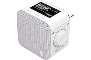 Hama Steckdosenradio Internetradio klein WLAN Plug in (Smart Radio mit Bluetooth/AUX/USB/Spotify/Multiroom/Netzwerkstreaming, Radio-Wecker, beleuchtetes Display, geeignet für die Steckdose) weiß