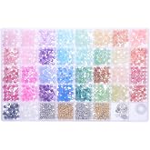 STOBAZA Kit 1435 Glass Beads 6 mm for Bracelets and Creative Jewellery | 1435pcs 6mm Glass Beads Spacers Charms 40 Compartmen