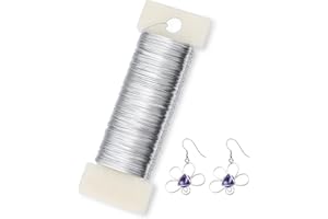 MOZEAT LENS 50 m di filo d'argento per decorazioni, Ø 0,35 mm, filo fai da te, filo per gioielli fai da te, filo morbido per fai da te, per creazione di gioielli, bouquet