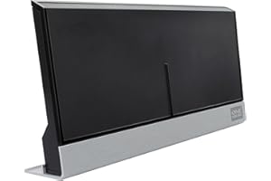 One For All - Antena de TV Interior Amplificada - Recibe TDT en un Rango de 25km - Antena Full HD TV Digital - Incluye Cable Coaxial de Alto Rendimiento - VHF/UHF - Filtro 3G/4G/5G - Negra - SV9385