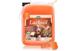 Martenbrown® 5 Liter Norwegisches Premium Lachsöl für Hunde, Pferde und Katzen | Fischöl im Kanister | für Trockenfutter, Dosenfutter oder als Barf-Öl