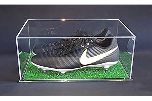 Cavinato acrylics Teca - vetrina per Scarpe da Calcio, Football in PLEXIGLASS con Prato