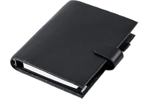 Moterm A5 Luxe Ringe Planer - Echtes Leder Binder Organizer (Kiesel-Schwarz,30mm Ring)