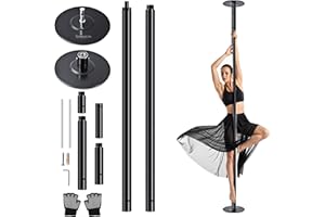 SereneLife barra pole dance, De baile, Plegable, Ejercicio, Para bailarinas, Principiantes, Ejercitadores, Atletas, Gimnasia, Fitness, Profesional, Clubes, Bares, Estudio, 1.21mts x 2