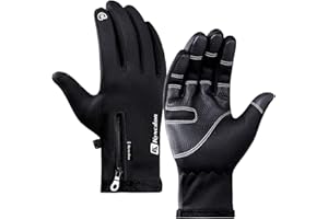 Bequemer Laden Men's Winter Touchscreen Windproof Warm Waterproof Driving Gloves with Fleece