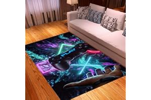 PEIHUODAN Alfombras Gaming Suelo Habitacion Grandes Pequeñas Juvenil Chico Infantiles Alfombras Gamer Videojuegos Modernas Grande Alfombras Salon Baño Antideslizante Lavables Vinilo (Verde,80x160 cm)