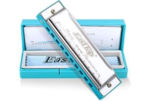 East Top Blues Harmonica Diatónica C Key para Niños y Principiantes - 10 Agujeros, Mouth Organ con Funda de Plástico para Estudiantes