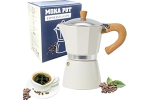 RICHSUM Aluminium Stovetop Espresso Maker - Moka Pot for Gas and Electric Stove, Classic Italian Coffee Maker Vintage Espresso Maker - 3 Espresso Cups,150 ML