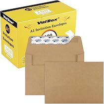 4x6 Envelopes AZAZA A1 Size Kraft Envelopes | 5.125 X 3.625 Inch Self ...