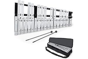 RELAX4LIFE 30 Noten Xylophon, Glockenspiel mit 2 Schlägel und Tragetasche, Musikinstrument für Kinder & Jugendliche & Erwachsene, Musikspielzeug mit Klappfunktion, Handpercussion aus Holz und Alu