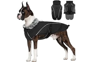 PUMYPOREITY Manteau imperméable pour chien de taille XXXL - Manteau de berger allemand - Veste de neige imperméable pour garder les animaux au chaud et au sec par temps froid et humide (noir, taille 3XL)