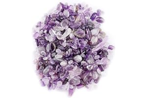 HAOFY Piedras de Cuarzo Virutas caídas Piedra Cristal triturado Virutas de Piedra caídas Naturales Piezas trituradas Rocas Curación Hogar Interior Grava Decorativa Feng Shui Piedras curativas(Púrpura)