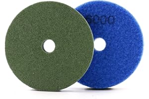 HOMESOM Tamponi per lucidatura in fibra di spugna da 4 pollici per lucidatura a umido utilizzando tamponi per lucidatura in marmo granito grana 6000 (2 pezzi)