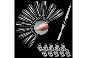 IMPODITIONGS 120 Piezas Construya rápidamente uñas postizas de gel UV Herramientas de manicura de extensión de uñas, con 10 Piezas Clip Puntas Uñas para Extensión DIY Uñas Arte