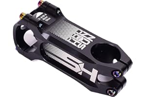 BIKECO HONSUN Potence de vélo en alliage d'aluminium ultra léger 31,8 mm Potence de vélo VTT de route 0 degrés 80 mm Tige de guidon de vélo de route Pièces Noir