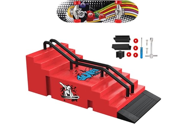 JurciCat Mini Skate Doigt Finger Skate Kit D'accessoires pour Rampe avec 1 Fingerboard et Rechange Accessoires D'entraînement Sportif Ultimate (F)