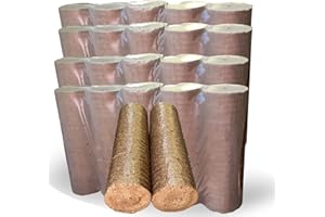 LanDixx Rundholzbriketts 4 x 10 kg Holzbriketts 40 kg große runde Briketts - Ofenbriketts - Holzbriketts - Günstige Alternative zu Brennholz - Geringer Ascheanteil!