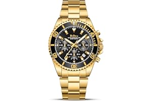 HANPOSH Reloj Hombre Cronógrafo de Acero Inoxidable Impermeable Fecha Analógica Reloj de Cuarzo de Negocios Casual Moda Relojes de Pulsera para Hombres