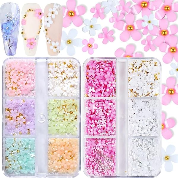 Minejin Mini-Perlen Set Für Nagelkunst - 12 Farben, 3D Kaviar Charms, Für Nail Art, Handydekoration & DIY