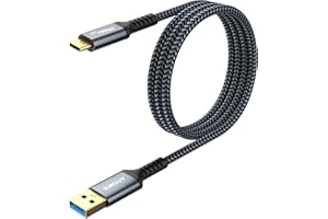 SUNGUY USB Type C to USB 3.1 Gen 2 Cable, 10 Gbps USB A to USB C Data and 3A Fast Charging Cable, Compatible with Samsung Galaxy S22 S20, SDD, Android Car- 1 m