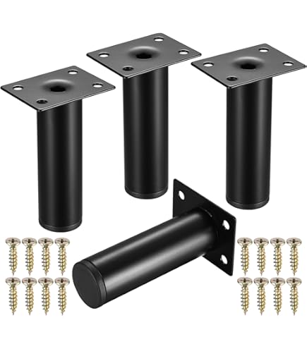 Onderstel Tafel Staal YOYEAH Stuks 10 Cm Meubelpoten Zwart