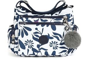 Aucuu Sac Bandouliere Femme, Sac à Main en Nylon, Multi-Poches Bandoulière Impermeable, Sacs à Bandoulières Multifonctionnel avec Bandoulières Réglable, Sacs Besace Loisir pour Voyage