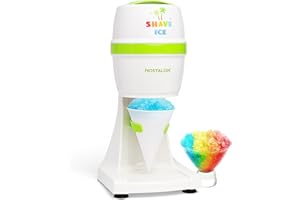 Nostalgia Snow Cone Slushie-Maschine im Retro-Stil, inklusive 1 wiederverwendbaren Kunststoffbecher und Eisformen, Weiß, Grün