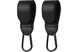 URAQT Ganchos Carro Bebé,2 PCS Colgador Bolso Carrito Bebe,Gancho Carro Bebé Hasta 5 kg,Ajuste Universal Gancho multifuncional,Accesorios Carrito Bebé para Colgar Bolsas, Mochila, Bolso etc (Negro).