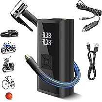 Compresseur Air Portable 150PSI - Gonfleur Pneus Voiture, Vélo, Balles, USB-C, LED, Auto-Arrêt