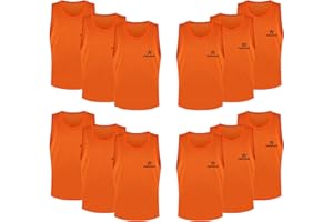 FIBOGOUP Football Bibs [12 Pack], Quick-Dry Multi Sports bibs,Durable Training bibs FOR Kids to Aldut,Universal size, suitable for various scenarios