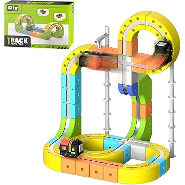 Train électrique Circuit De Construction Flexible - Jeu De Blocs 3D Pour Enfants, Cadeau Noël (81 Ou 118 Pièces)