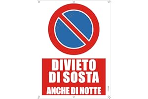 AERHIMIY Cartello Divieto di Sosta Anche di Notte Alluminio Riflettente 30x40 cm, 1 Pezzi Cartello Divieto di Sosta Metallo Protezione UV, Impermeabile, Antiruggine, Con fori