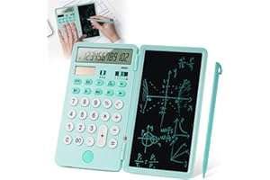 Calculadora con Tableta para Escribir, Bestcool calculadora de sobremesa Plegable de Doble Potencia Pantalla LCD de 12 dígitos calculadora básica de Bolsillo para Estudiantes Oficina (Cian)