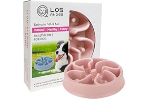 LOS ANDES Slow Feeder Dog Bowl, Anti Gulp Dog Food Bowl, Healthy Slow Eating Dog Bowl to Reduce Choking and Overeating, Stop Feeding Bowl for Small Medium Size Dogs