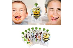 MONSHOP Quetschbeutel Wiederverwendbar, 8er Baby Lebensmittel Quetschbeutel, Für Smoothie, Fruchtmus, Baby Brei, Joghurt 150 Ml