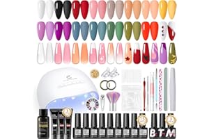 COSCELIA 40pcs Kit Semipermanente Unghie, 15 Colori Kit Unghie Gel Completo 3 Colori Gel Unghies Ricostruzione con Led Lampada Uv Unghies, Base Coat Top Coat Regali Per Donne Professionale Salone