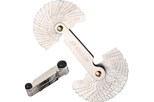 ROSEYAN 52pcs Calibro del Passo della Vite in Acciaio, Contafiletti Metrico E PolliciInossidabile Strumento di Misurazione del Passo da 60 e 55 gradi Contafiletti Precise Strumento di Misurazione del Passo