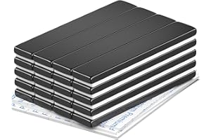 VNDUEEY Rare Earth Neodymium Magnets, Pack of 20, Super Strong Bar Magnets with Double-Sided Adhesive, Powerful Magnetic Bar, Heavy Duty for Fridge, Garage, Kitchen, Craft, DIY, 60 x 10 x 3 mm (Black)