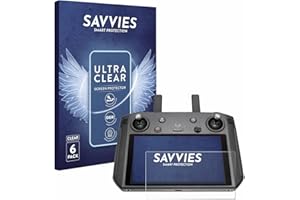 Savvies 6 Stück Schutzfolie für DJI Smart Controller Displayschutz-Folie Ultra-Transparent