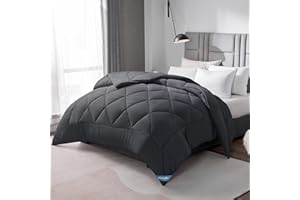 WAVVE Piumino Letto Piazza e Mezza Quattro 4 Stagioni - Piumone Autunnale Invernale 200 x 200 cm - Coperta Trapunta 200x200 di Microfibra Sintetico, Grigio
