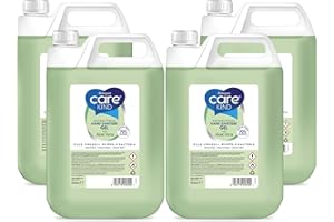 Carekind 70% Hand Sanitiser Gel 5 Litre - with Aloe Vera Extract - Antibacterial Hand sanitizer gel made with Medical Grade Alcohol, Kills Viruses & 99.999% of bacteria. Bulk 5ltr refill (Pack of 4)