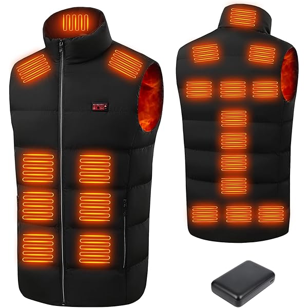 Gilet Chauffant Femme Gilet Chauffant MOXTOYU - 9 Zones Chauffantes, 3 Températures, Taille Adjustable - Idéal Pour L'Hiver Veste Chauffe Homme