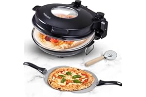 ‎HEIDENFELD Heidenfeld Pizzaofen Napoli | 1200 Watt bis 400°C - Backofen - Pizzastein - Elektro-Pizzaofen